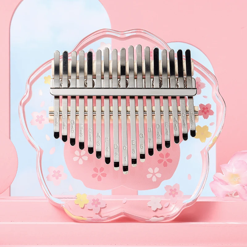 Musical Instrument African - Crystal Thumb Piano Authentic Kalimba 17-tone