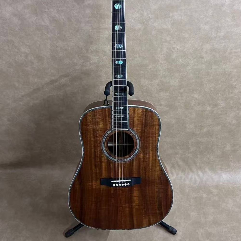 Tiger‑Streaked Walnut Brown 41 - Acoustic Guitar Dreadnought ulasan dan harga