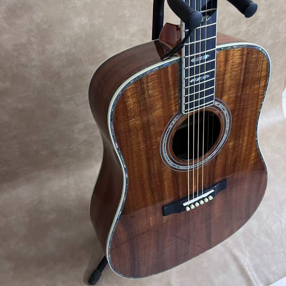 Tiger‑Streaked Walnut Brown 41 - Acoustic Guitar Dreadnought ulasan dan harga