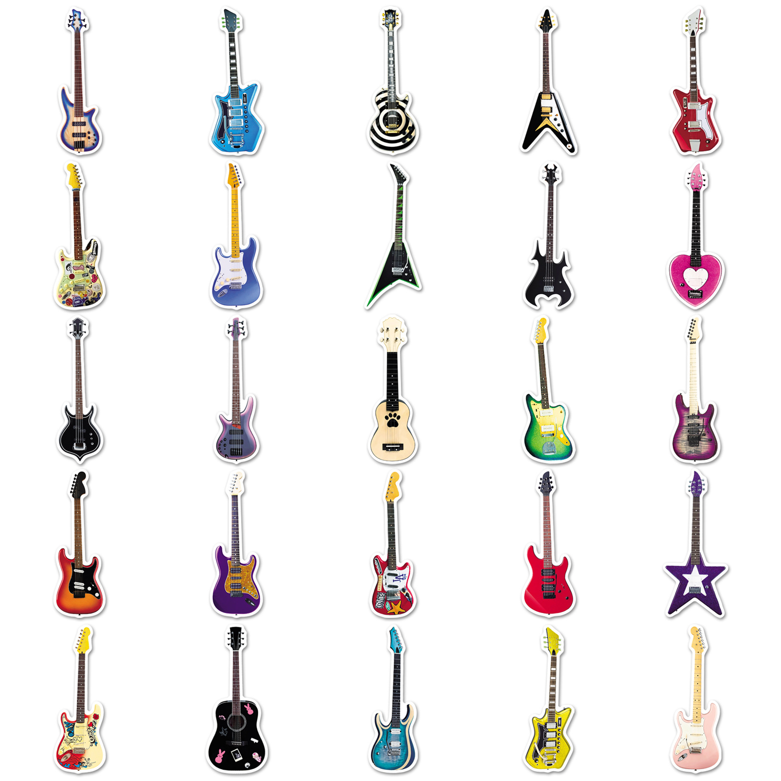 50-Pack Guitar Graffiti Sticke - Musical Instruments Cartoon ulasan dan harga