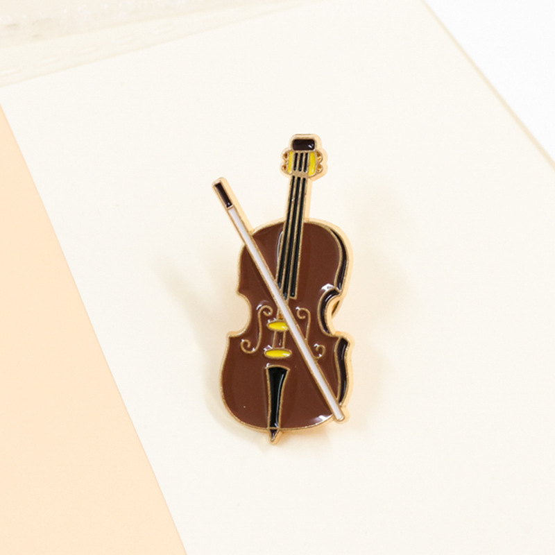 Cartoon Violin Enamel Pin Badg - Musical Instruments Cartoon ulasan dan harga